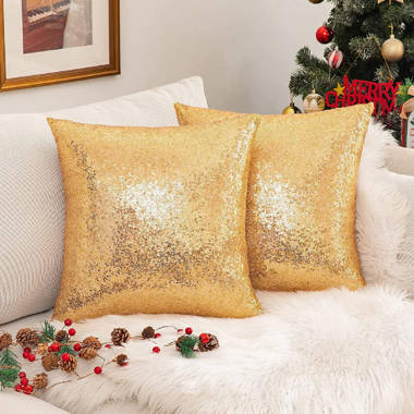 Gold discount glitter pillow